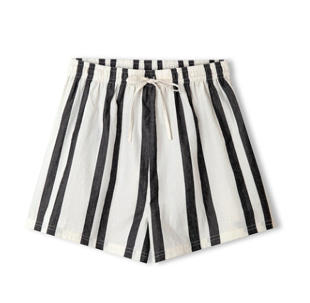 Black and Bone Stripe Organic Cotton Short