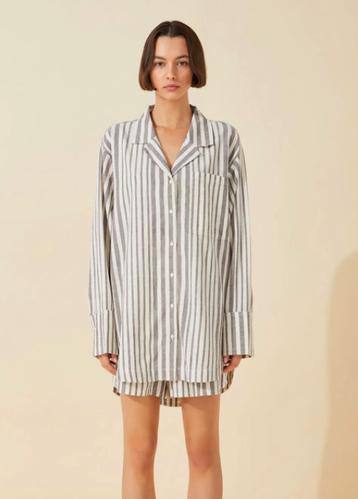 Plum Stripe Organic Cotton Shirt
