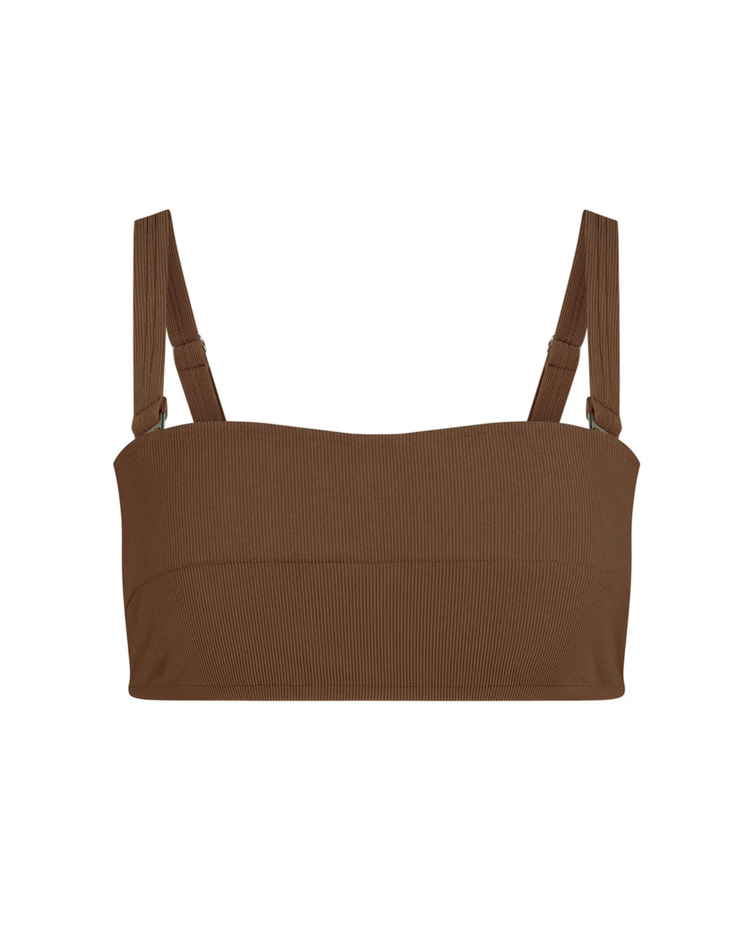 Brown Ribbed Bandeau