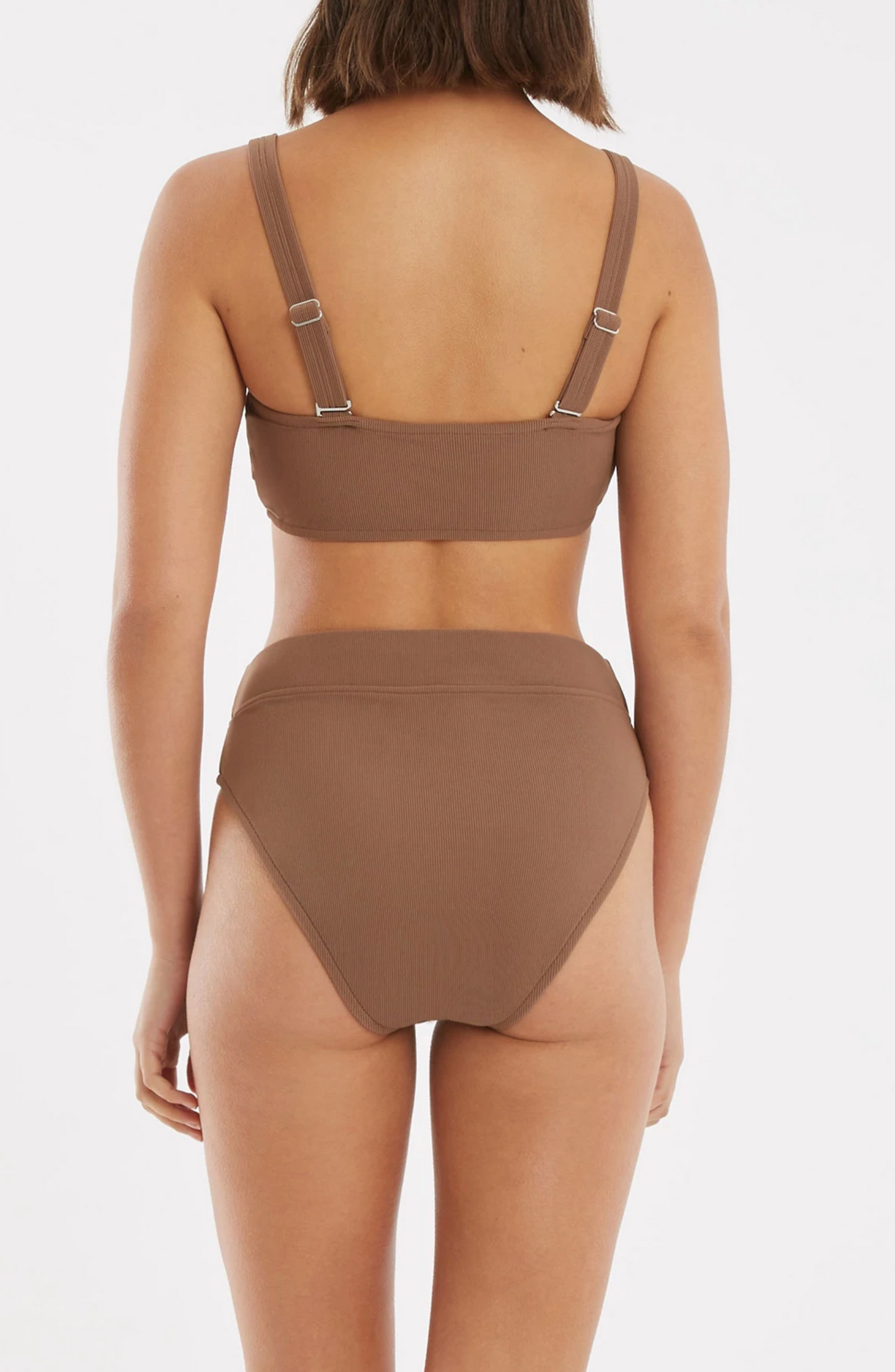Brown Ribbed Bandeau
