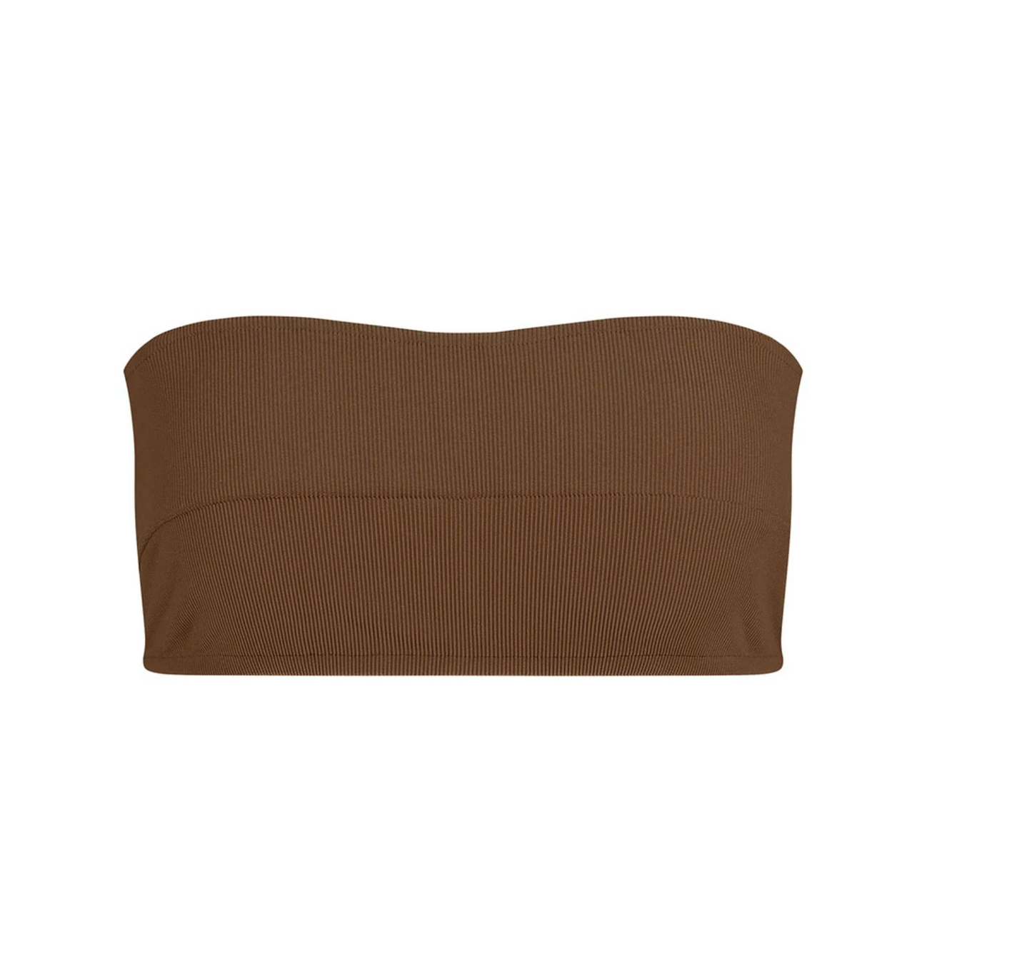 Brown Ribbed Bandeau