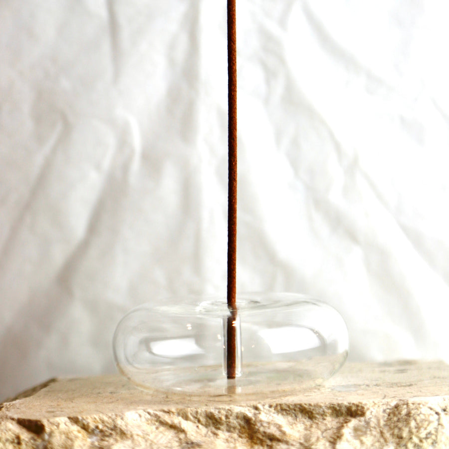 Glass Pebble Incense Holder