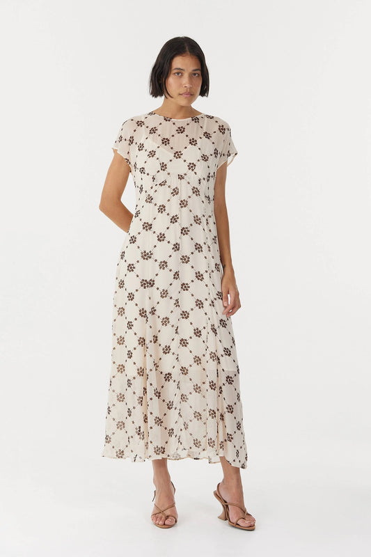 Sheer Motion Capture Sleeve Dress - Linear Bloom