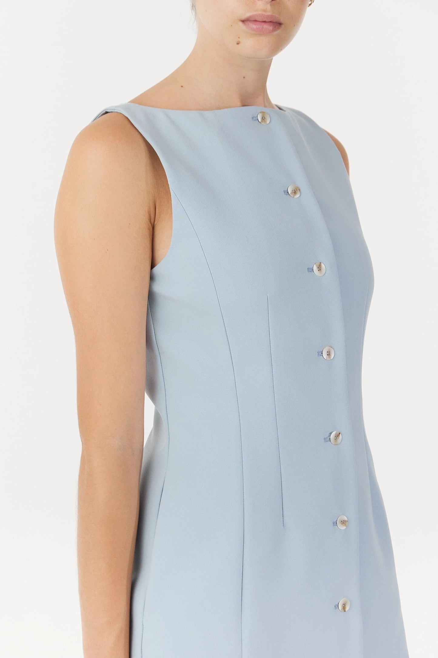 Skyline Tailored Mini Dress - Powder Blue