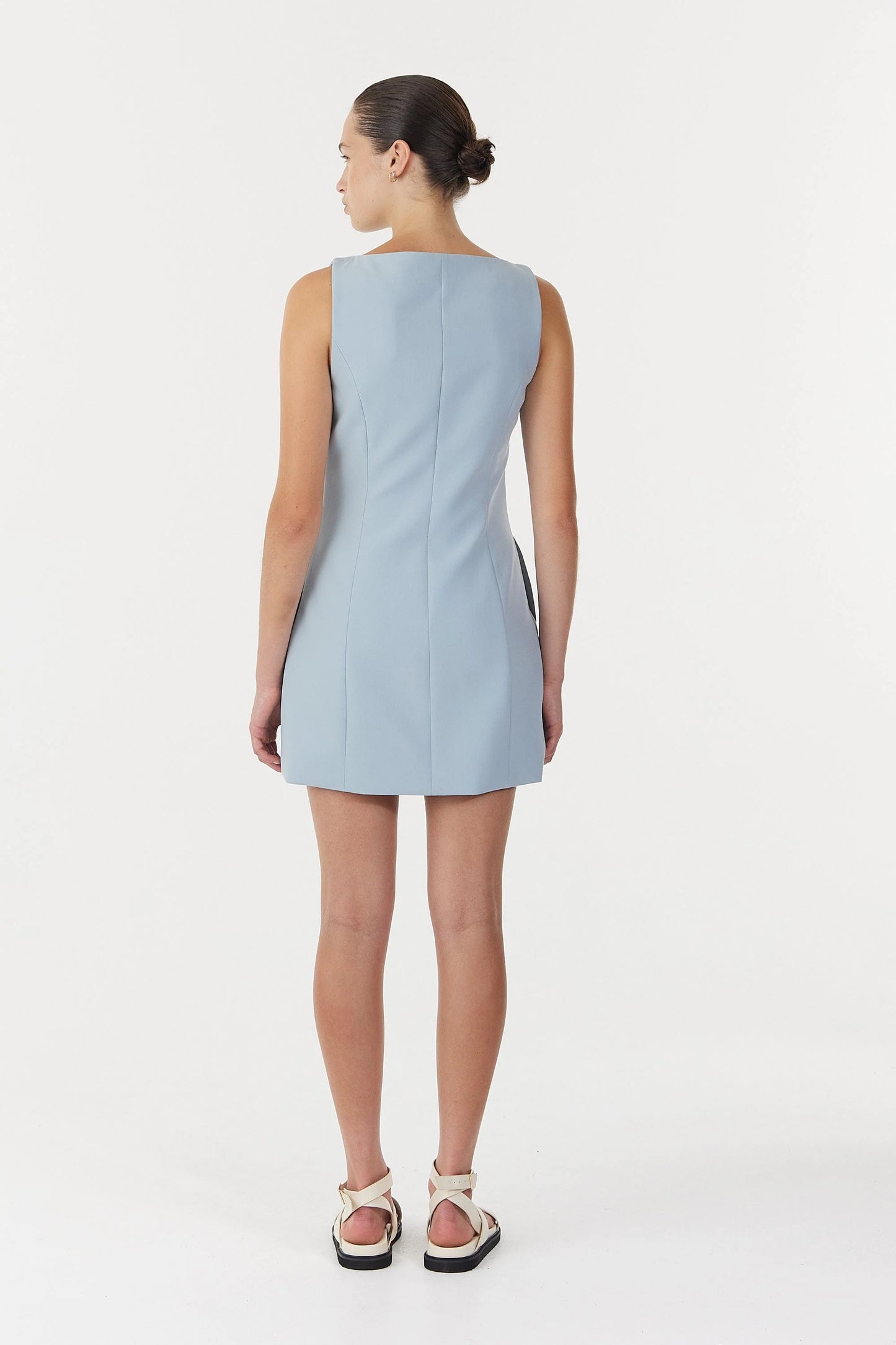 Skyline Tailored Mini Dress - Powder Blue