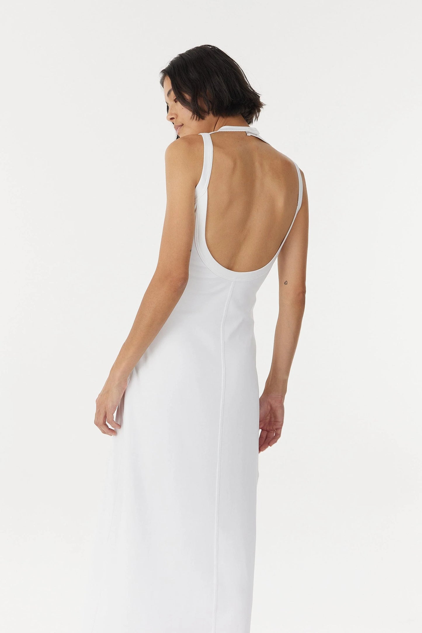 Momentum Open Back Maxi Dress - White