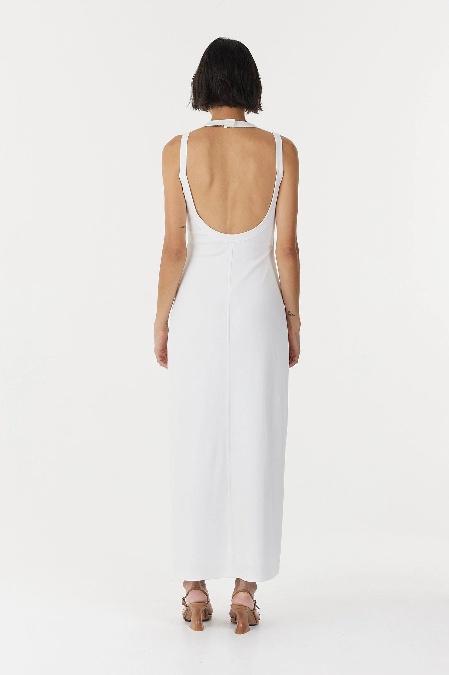 Momentum Open Back Maxi Dress - White