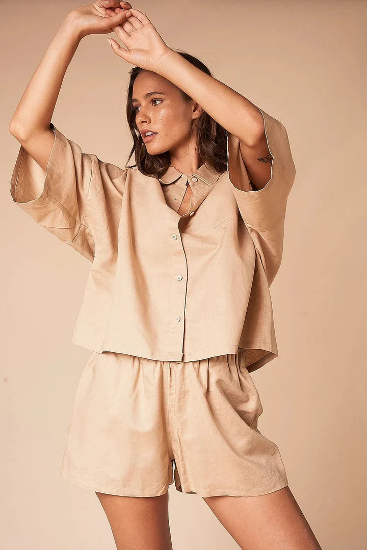 Linen Short - Nude