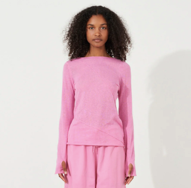 Sea Pink Panelled Knit Top