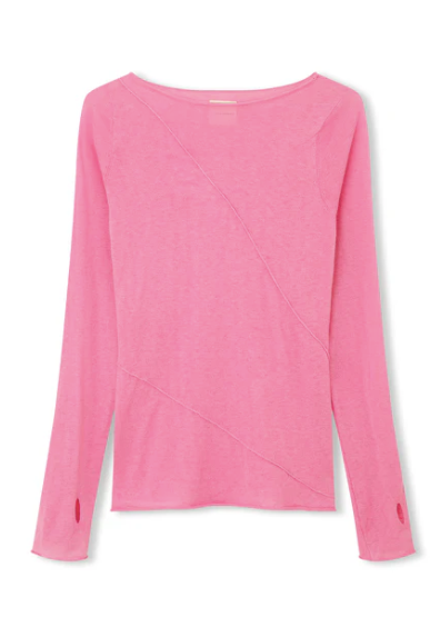 Sea Pink Panelled Knit Top