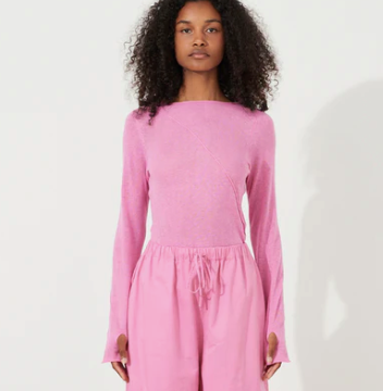 Sea Pink Panelled Knit Top