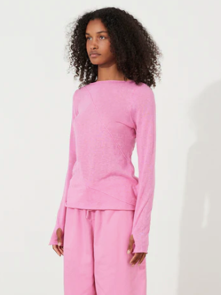 Sea Pink Panelled Knit Top