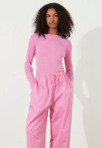 Sea Pink Panelled Knit Top