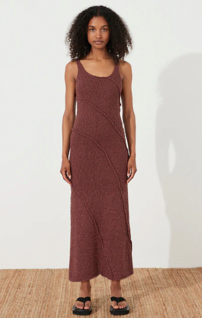 Plum Boucle Knit Dress