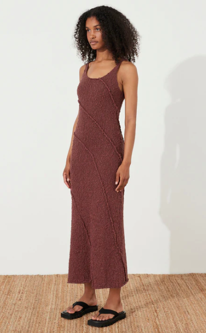 Plum Boucle Knit Dress