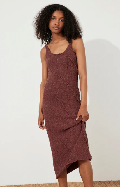 Plum Boucle Knit Dress