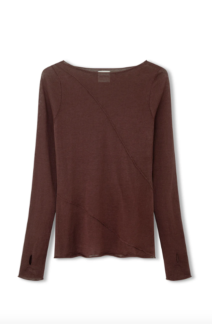 Currant Panelled Knit Top