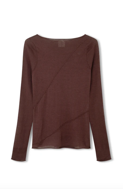 Currant Panelled Knit Top