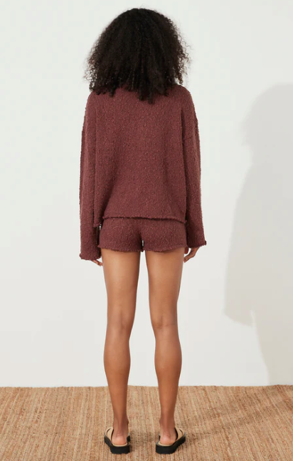 Plum Boucle Knit Short