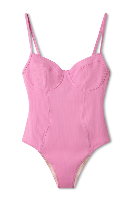 Sea Pink Ribbed One Piece