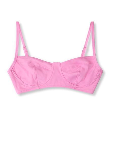 Sea Pink Ribbed Bra Cup