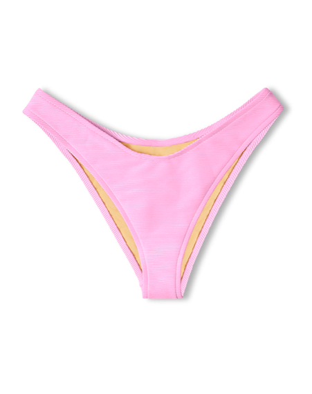 Sea Pink Ribbed Curve Brief