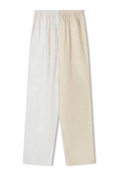 Stone Two-Tone Organic Cotton Blend Pant