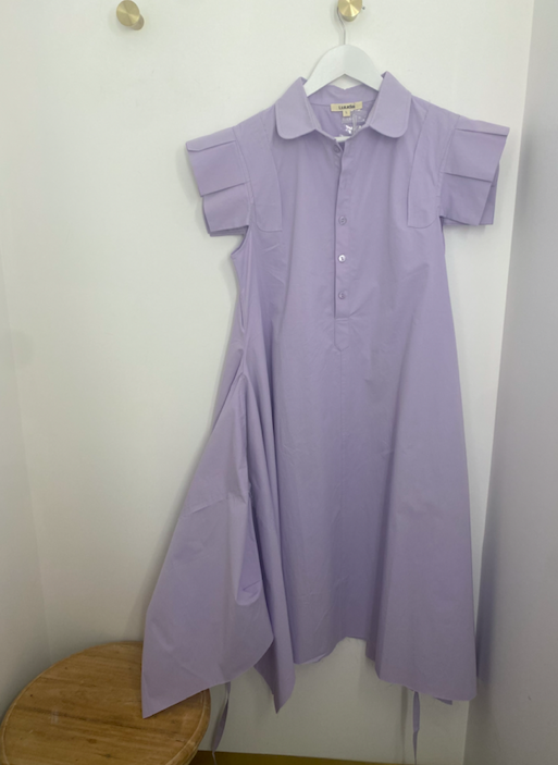 Purple Raw Hem Dress
